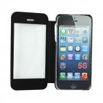 Wholesale iPhone 5 / 5S Slim Touch Screen Flip Leather Case (Black)